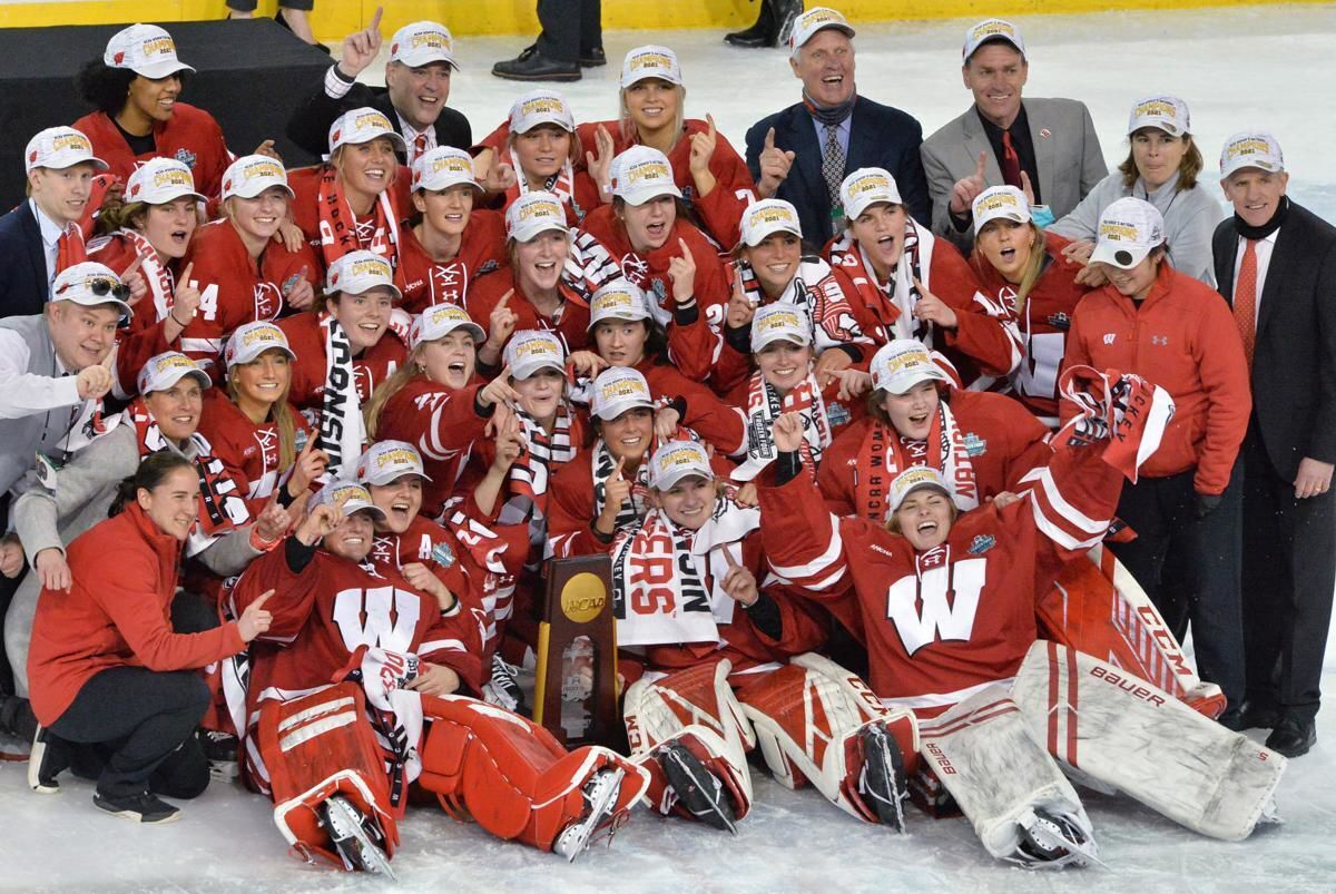 UW women's hockey team celebrates 2021 NCAA title